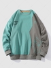 Sweat-shirt Graphique Chat Mignon en Blocs de Couleurs Xxl Bleu hosta