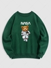 Sweat-shirt Graphique Ours Dessin Animé à Doublure en Laine Xl Vert