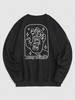 Sweat-shirt Graphique Palmier Amusant Streetwear L Noir