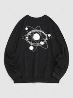 Sweat-shirt Graphique Peinture Galaxie Planète S Noir