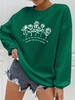 Sweat-shirt Graphique Slogan Floral Xxl Vert profond