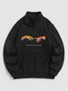 Sweat-shirt Graphique Thermique Lettre Gesture à Doublure en Laine à 1 / 4 Zip M Noir