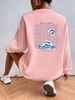 Sweat-shirt Graphique Vague S Rose clair