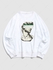 Sweat-shirt Graphique Vintage à Imprimé Sculpture à Col Rond du Streetwear 2xl Blanc