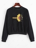 Sweat-shirt Graphique Lettre Tournesol L Noir