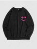 Sweat-shirt Halloween à Imprimé Visage Souriant Xl Noir