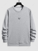 Sweat-shirt Large Brodé de Cerf 2xl Gris foncé