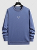 Sweat-shirt Large Brodé de Cerf L Bleu ciel