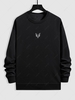 Sweat-shirt Large Brodé de Cerf L Noir