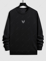 Sweat-shirt Large Brodé de Cerf L Noir
