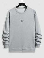 Sweat-shirt Large Brodé de Cerf Xl Gris foncé