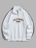 Sweat-shirt Lettre Brodée CALIFORNIA Doublure Polaire L Blanc lait