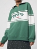 Sweat-shirt Lettre Brodée en Blocs de Couleurs à 1 / 4 Zip de Style Blokecore L Vert