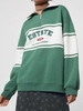 Sweat-shirt Lettre Brodée en Blocs de Couleurs à 1 / 4 Zip de Style Blokecore M Vert