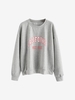 Sweat-shirt Lettre Graphique à Goutte Epaule M Gris