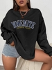 Sweat-shirt Lettre Graphique M Noir