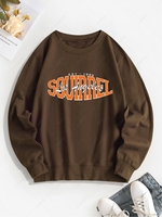 Sweat-shirt Lettre Graphique Xxl Café profond