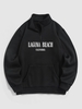Sweat-shirt Lettre LAGUNA BEACH Grande Capacité Thermique en Molleton L Noir