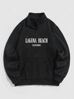Sweat-shirt Lettre LAGUNA BEACH Grande Capacité Thermique en Molleton Xl Noir