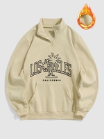 Sweat-shirt LOS ANGELES Graphique Palmier à Doublure en Laine M Café lumière