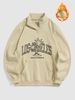 Sweat-shirt LOS ANGELES Graphique Palmier à Doublure en Laine S Café lumière