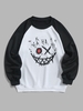 Sweat-shirt Motif de Caractère Amusant en Blocs de Couleurs M Noir