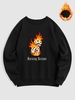 Sweat-shirt Motif de Dé Flamme en Laine L Noir