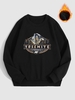 Sweat-shirt Motif de Montagne YOSEMITE Thermique à Doublure en Molleton Xxl Noir