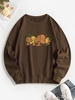 Sweat-shirt Pull-over à Imprimé Champignon L Café profond