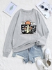 Sweat-shirt Pull-over à Imprimé Floral Champignon Xxl Gris clair