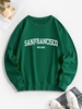 Sweat-shirt Pull-over à Imprimé Lettre San Francisco S Vert profond