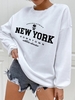 Sweat-shirt Pull-over à Imprimé New York Graphique S Blanc