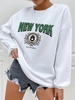 Sweat-shirt Pull-over à Imprimé New York Graphique S Blanc