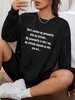 Sweat-shirt Pull-over à Imprimé Slogan M Noir