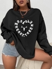 Sweat-shirt Pull-over à Imprimé Tête de Slogan Xxl Noir