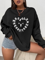 Sweat-shirt Pull-over à Imprimé Tête de Slogan Xxl Noir