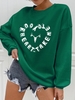 Sweat-shirt Pull-over à Imprimé Tête de Slogan Xxl Vert profond