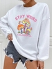 Sweat-shirt Pull-over Champignon Coloré Papillon Imprimé Xxl Blanc