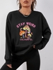 Sweat-shirt Pull-over Champignon Coloré Papillon Imprimé Xxl Noir