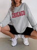 Sweat-shirt Pull-over Décontracté Fumée Cachée S Gris