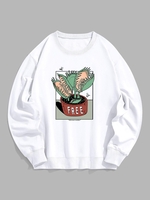 Sweat-shirt Pull-over Fleur Vêtement de Rue L Blanc