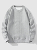 Sweat-shirt Pull-over Gaufrage en Tricot à Câble M Gris
