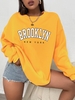 Sweat-shirt Pull-over Lettre Brooklyn Imprimé S Deep yellow