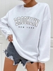 Sweat-shirt Pull-over Lettre Brooklyn Imprimé Xxl Blanc