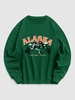 Sweat-shirt Pull-over Motif de Montagne ALASKA L Vert profond
