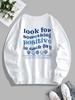 Sweat-shirt Pull-over Motif de Visage Souriant Xl Blanc