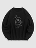 Sweat-Shirt Pull-over Motif Visage Humain Xl Noir