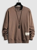 Sweat-shirt Pull-over Patch Lettre Brodée Décor M Café