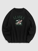 Sweat-shirt Pull-over Vintage à Imprimé Aigle et Lettre ALASKA Blokecore Streetwear M Noir