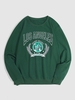 Sweat-shirt Pull-over Vintage à Imprimé Lettre LOS ANGELES Xl Vert profond